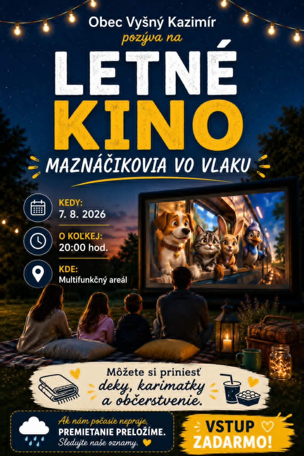 Pozvánka na letné kino - plagát