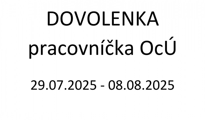 Fotka - Dovolenka - pracovníčka OcÚ
