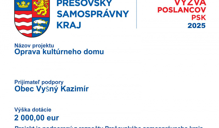 Fotka - VÝZVA POSLANCOV PSK - Oprava kultúrneho domu